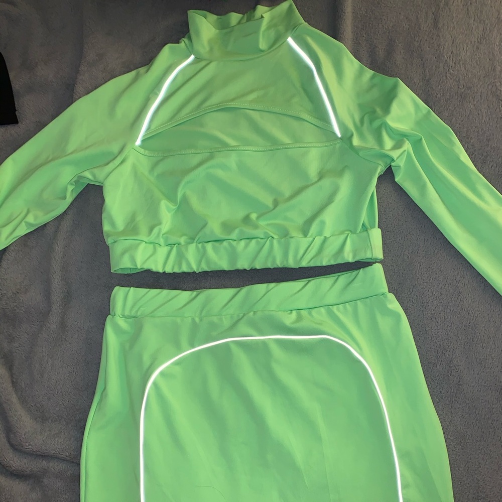 Neon Reflective Skirt Set